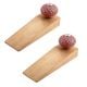 2 Pieces Red And Black Etched Ceramic Wooden Door Stopper